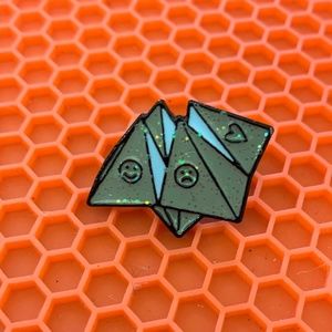 NEW Glitter Cootie Catcher Paper Game Enamel Pin